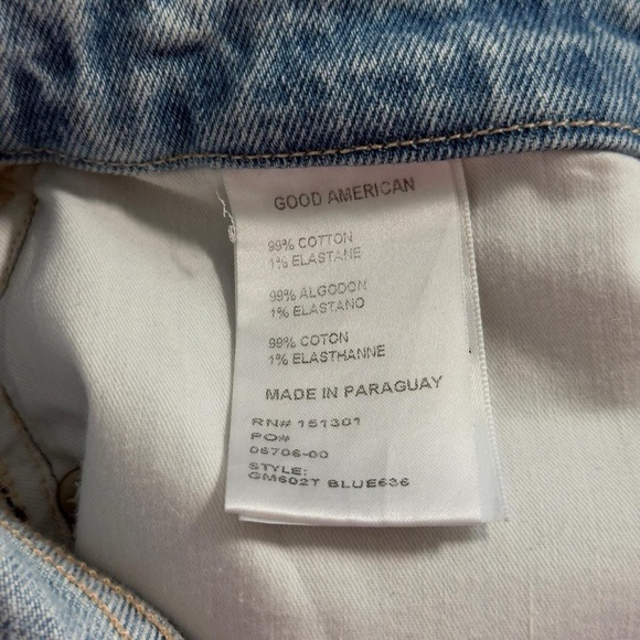 Good American Light Wash Stretch Mom Jean Size 16 High Rise Straight Leg Tapered - Picture 7 of 7
